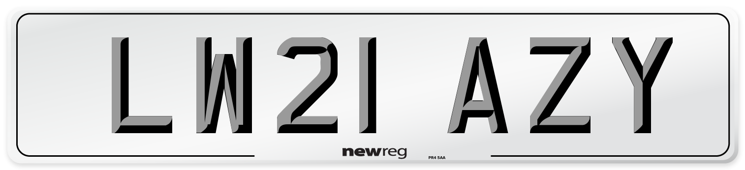 LW21 AZY Number Plate from New Reg